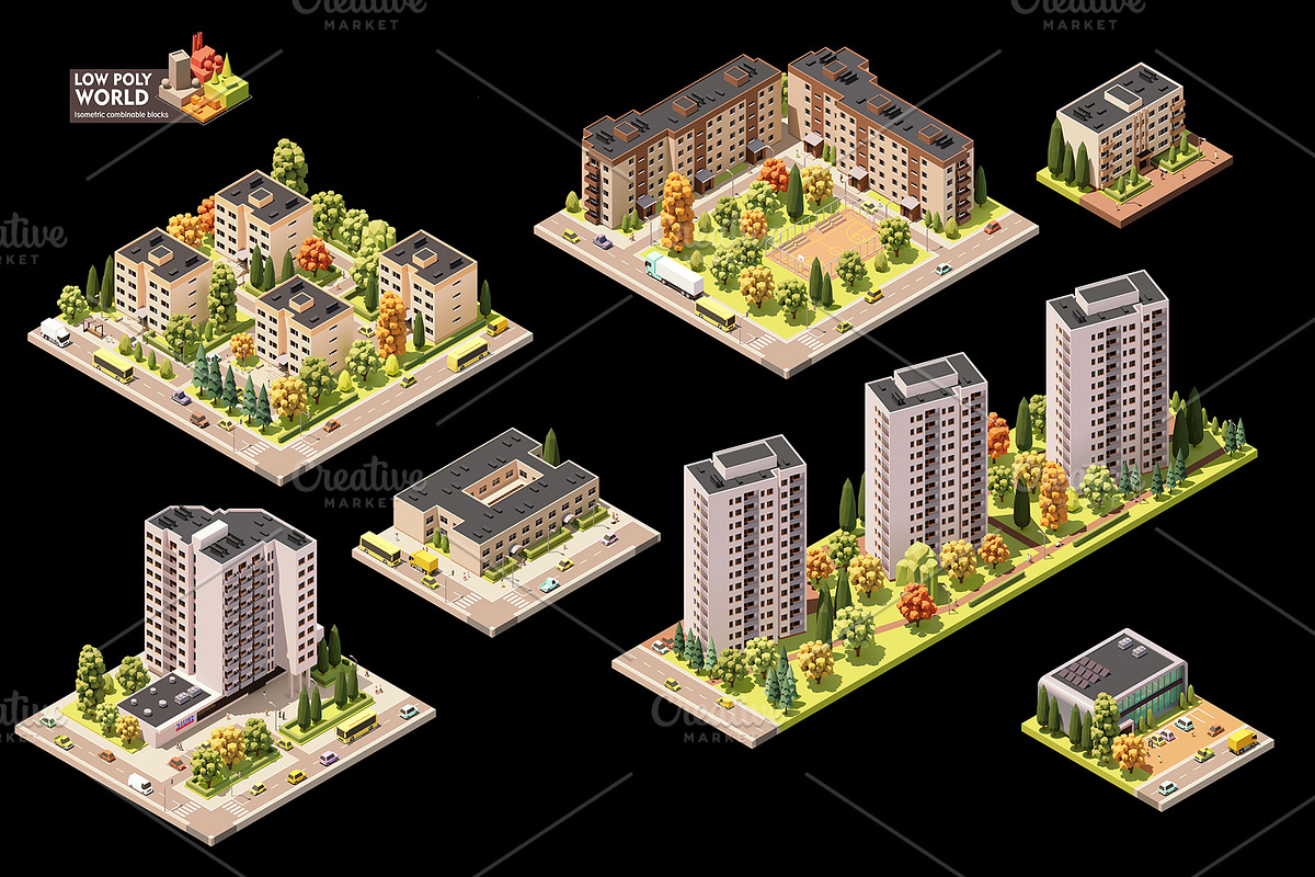 Vector isometric world map elements, an Object Illustration by tele52 (Photo 26 of 39)