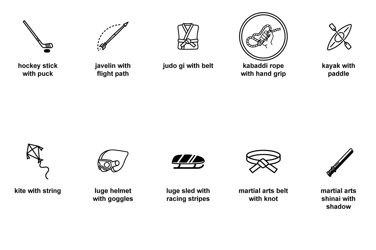 Olympic & niche sports Icon Set, an Outline Icon by Nurlan's shop (Photo 4 of 6)