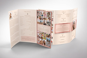 Rose Gold Legal Trifold Funeral Prog