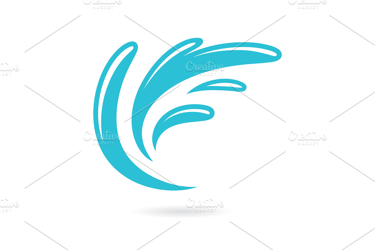 Water Splash symbol and icon Logo, a Branding & Logo Template by T.Vooka
