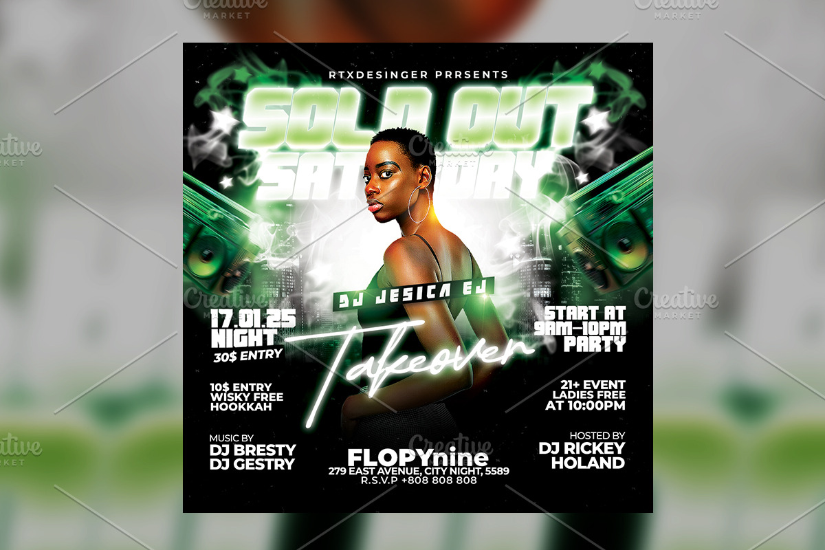 Night Club Party Flyer Template, a Flyer Template by RTXdesinger99 (Photo 2 of 3)