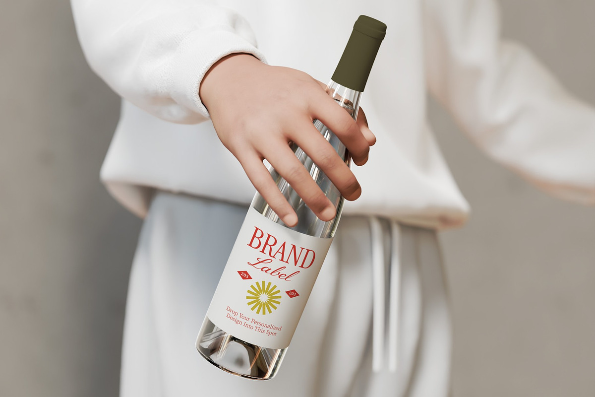 Wine Label Mockup, a Product Mockup by graphicook (Photo 2 of 4)