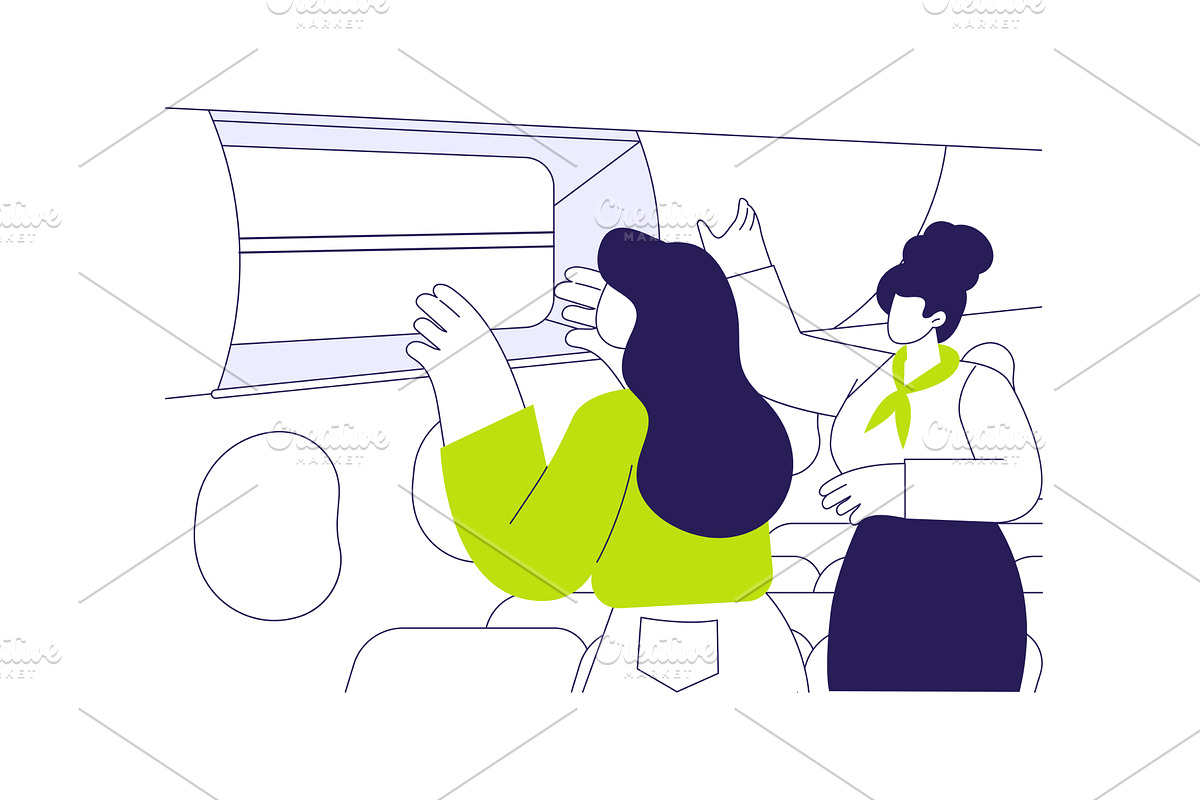 Overhead luggage lockers abstract, a Transportation Illustration by Visual Generation