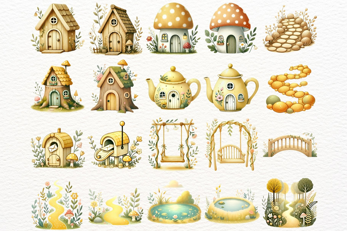 Watercolor Yellow Fairy Clipart, an Animal Illustration by Nicolle's Colorful Art (Photo 8 of 9)