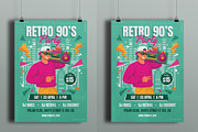 Retro 90's Party Flyer, a Flyer Template by serapika (Thumbnail 3 of 3)