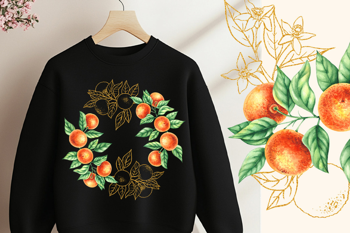 Tangerines Watercolor collection, a Decorative Illustration by SashaKondr (Photo 4 of 14)