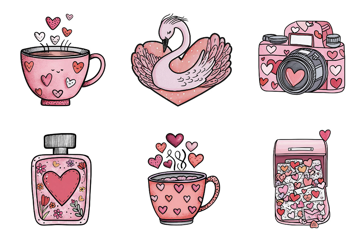Cute Valentine Clipart, an Illustration by Design Market (Photo 3 of 4)