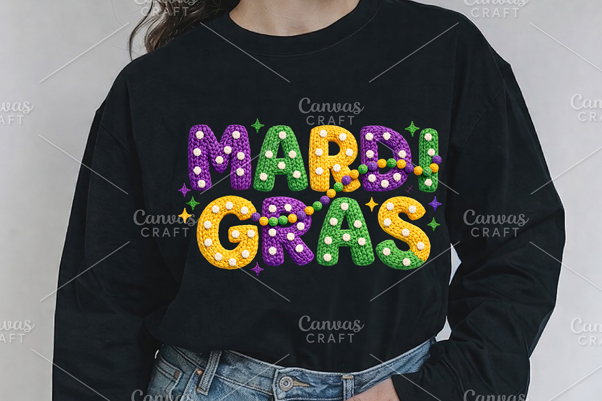 Retro Mardi Gras Bow Png, an Illustration by Canvas Craft (Photo 3 of 6)