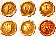 Gold Wax Stamp Letter Clipart, an Illustration by Rose Art (Thumbnail 3 of 7)