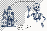 Vintage Halloween Clipart PNG Doodle, a Seasonal Illustration by SugarCloudStudioArt (Thumbnail 2 of 6)