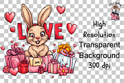 Bunny love PNG Clipart Bundle, a Graphic by Clipart Bloom (Thumbnail 10 of 12)