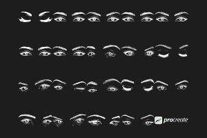 Eyes Set 1 Procreate Brush Stamps