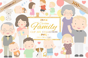 HUGE Cartoon Family Clip Art Set
