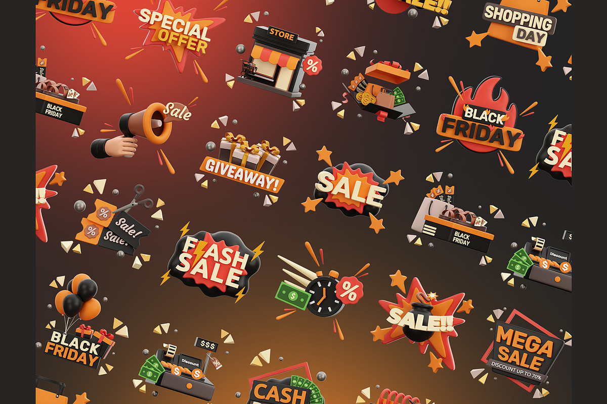 Black Friday 3D Icons, an Object 3D Model by Rakata Studio (Photo 6 of 7)