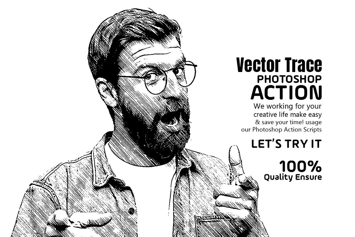 Vector Trace Photoshop Action, an Action Add-On by Photoshop Action (Photo 1 of 13)