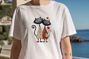 Quirky Valentines Cats Clipart  Bund, an Illustration by SVGArt (Thumbnail 8 of 8)