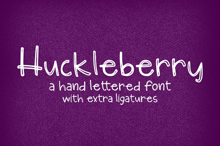 Huckleberry Hand-lettered Font