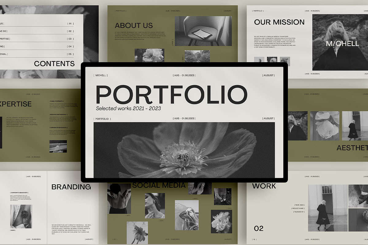 Micelle Portfolio Canva Template, a Marketing Template by Amaré Creative (Photo 12 of 12)
