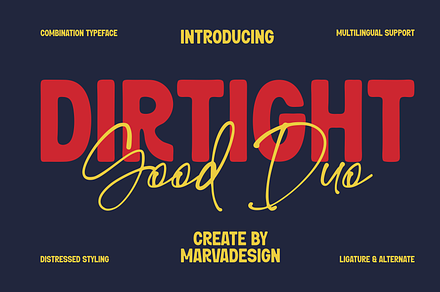 Dirtight - Duo Font, a Sans Serif Font by Marvadesign