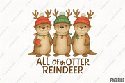 All Of The Otter Reindeer Christmas, an Illustration by CraftArtStudio (Thumbnail 1 of 4)