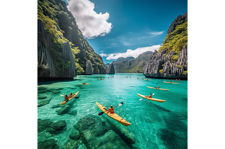 Canoeing on the river
