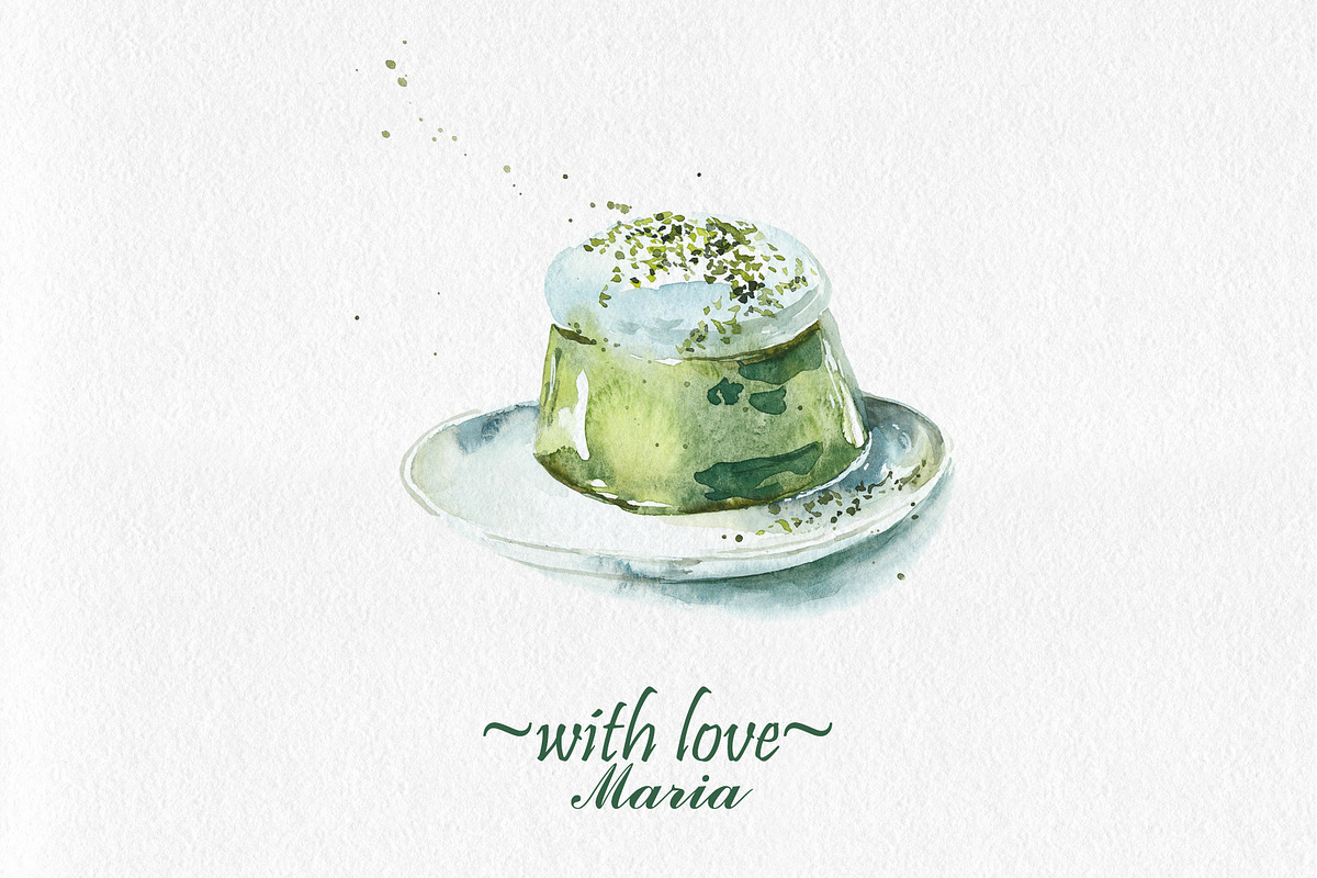 Watercolor Matcha, a Food Illustration by Budogoshch (Photo 6 of 6)