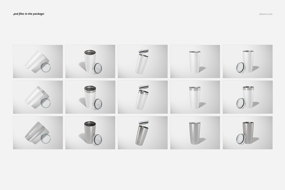 20oz Stainless Steel Tumbler Mockup, a Cups & Container Mockup by creatsy5 (Photo 2 of 17)
