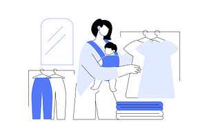 Shopping with a baby isolated, a Person Illustration by Visual Generation