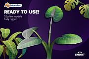 Tropical Plants Pack - Rigged, a Plants & Tree 3D Model by Estudio Shout Asset Store (Thumbnail 2 of 9)