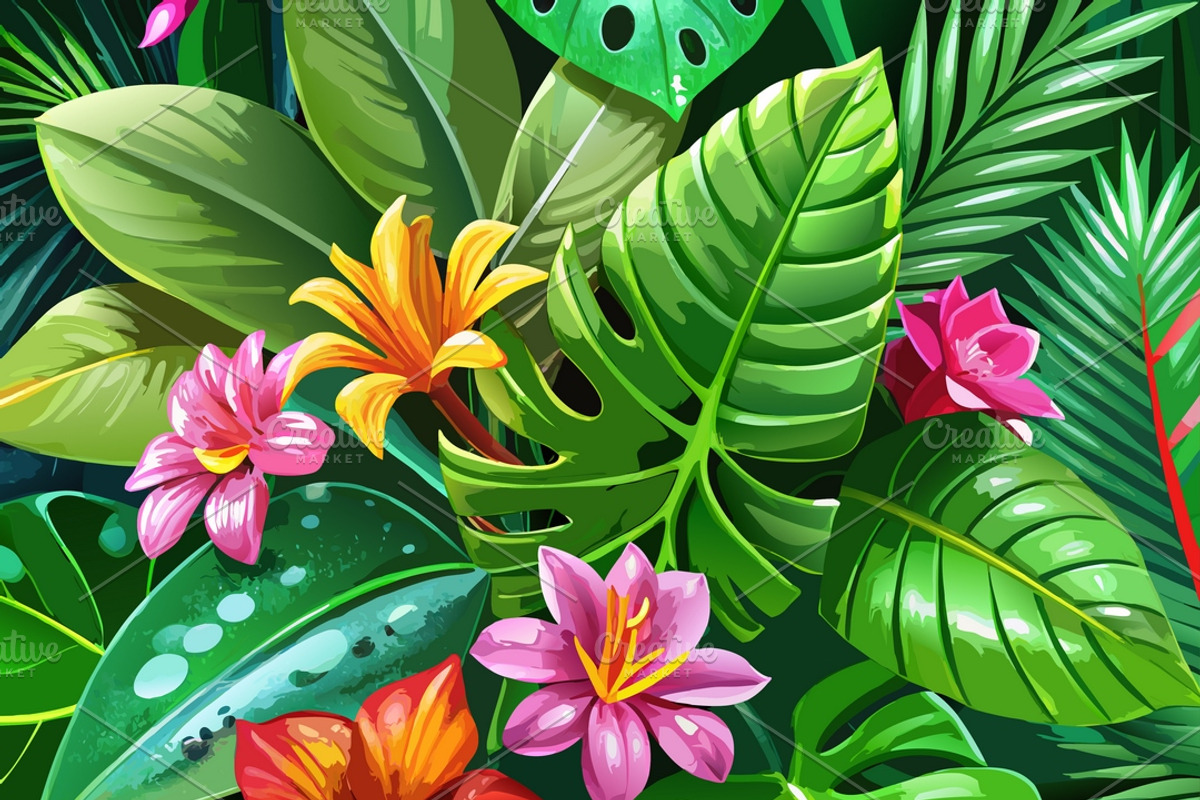 Tropical Jungle Leaves BUNDLE OF 6, a Decorative Illustration by Aban's World (Photo 4 of 5)