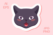 Gray Cat Emoji Stickers, an Animal Illustration by PsychocheArt (Thumbnail 9 of 9)
