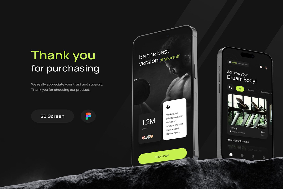 Private Gym Mobile Apps, an UI Kit Template by Creative Perspective (Photo 6 of 6)