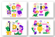 10 Online Fundraising Illustration, a Finance Illustration by denayunebgt (Thumbnail 2 of 4)