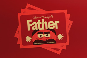 Father's Day Greeting Card Postcard, a Card Template by graphicook