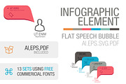 Infographic Flat speech bubble set, an Illustration by Woo Graphics (Thumbnail 1 of 5)