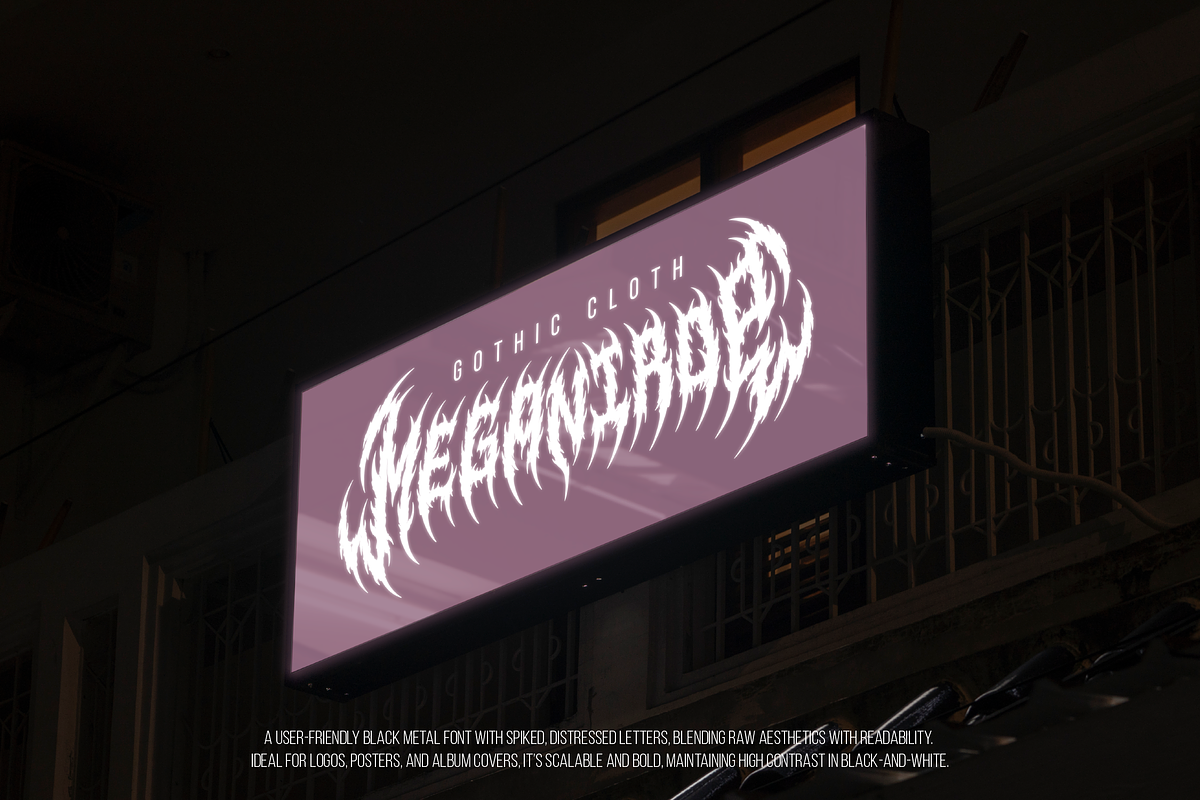 Agonaze | Black Metal Font, a Blackletter Font by Denustudios (Photo 10 of 12)