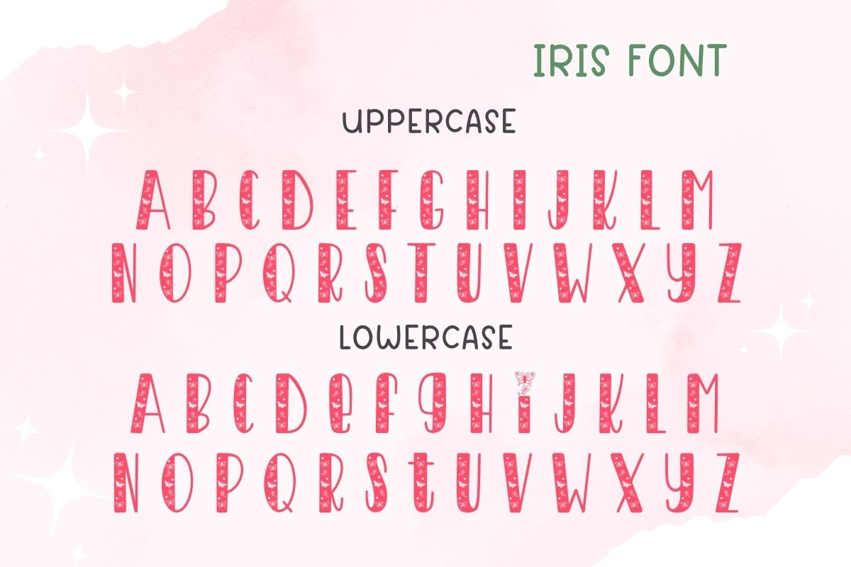 Iris - Cute Decorative Font, a Symbol Font by AnningArts (Photo 8 of 8)
