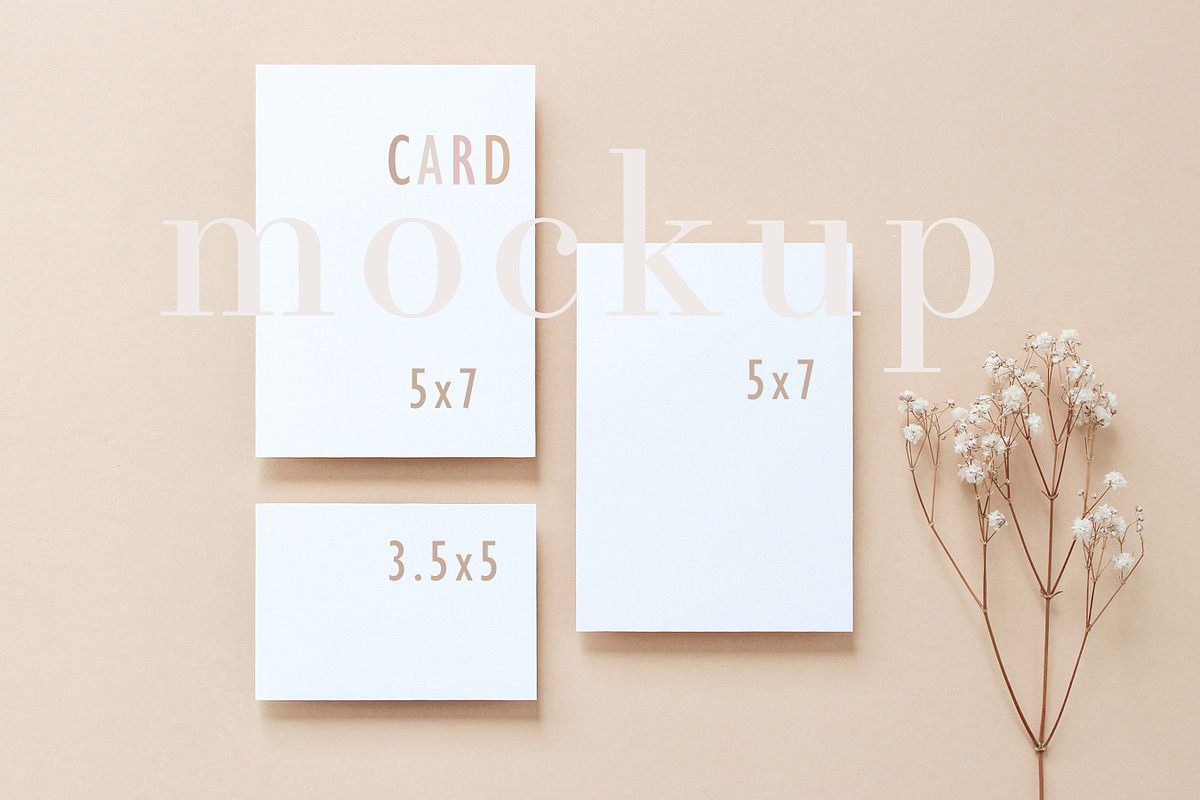 Card Mockup 5x7 Invitation Mockup, a Print Template by BirdieFrames (Photo 1 of 3)