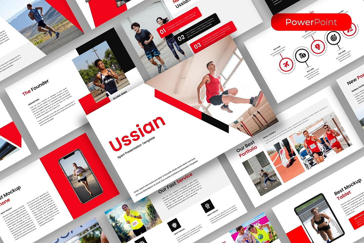 Ussian – Sport PowerPoint Template, a Presentation Template by kreatifreya (Photo 1 of 5)