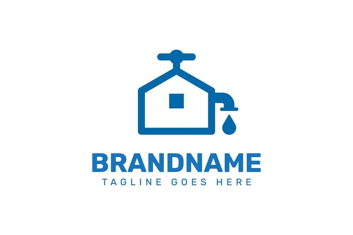 Home Faucet Tap Plumbing Logo, a Branding & Logo Template by Pray Art Design Studio