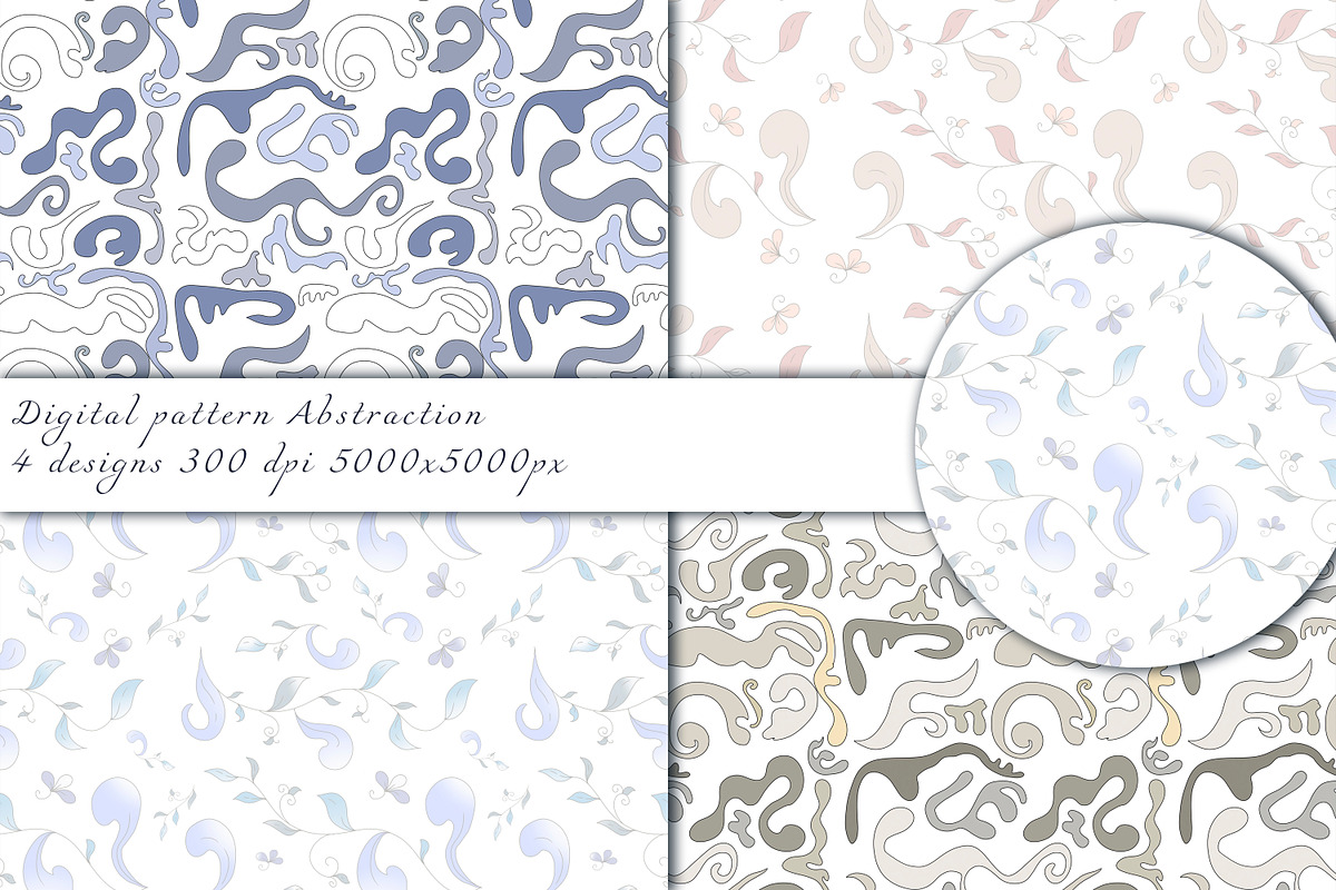 Abstraction Set (Seamless Patterns), a Pattern Graphic by ArtOfSoul (Photo 1 of 5)