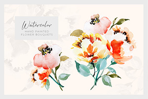 Hand Painted Watercolor Floral