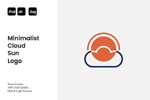 Minimalist Cloud Sun Logo, a Branding & Logo Template by Luxury Logos