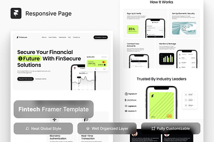 Fintech Framer Landing Page, a Landing Page Template by Stylin Studio