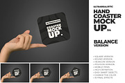Clean Hand Balance Coaster Mockup x4, a Packaging Mockup by SmartDesigns (Thumbnail 1 of 5)