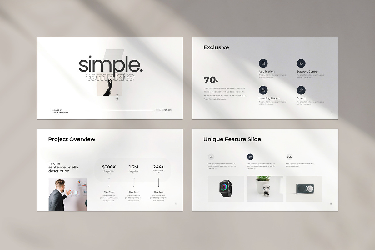 Simple Minimal Presentation Template preview 4
