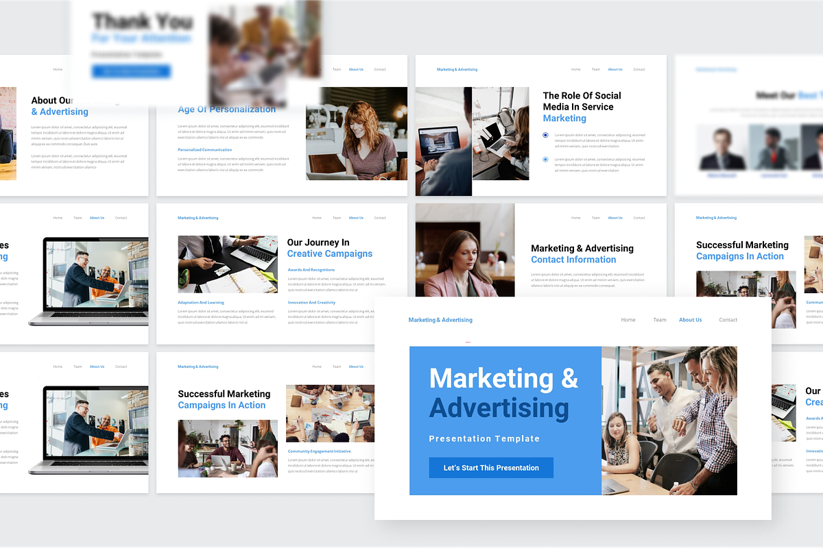 Marketing & Advertising PowerPoint, a Presentation Template by SquidPixey (Photo 4 of 6)