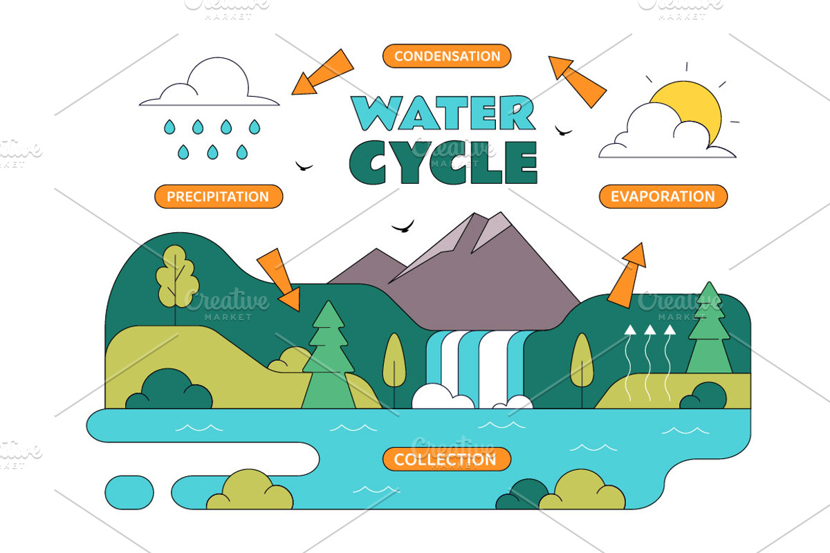 10 Water Cycle Illustration, an Illustration by denayunebgt (Photo 4 of 4)