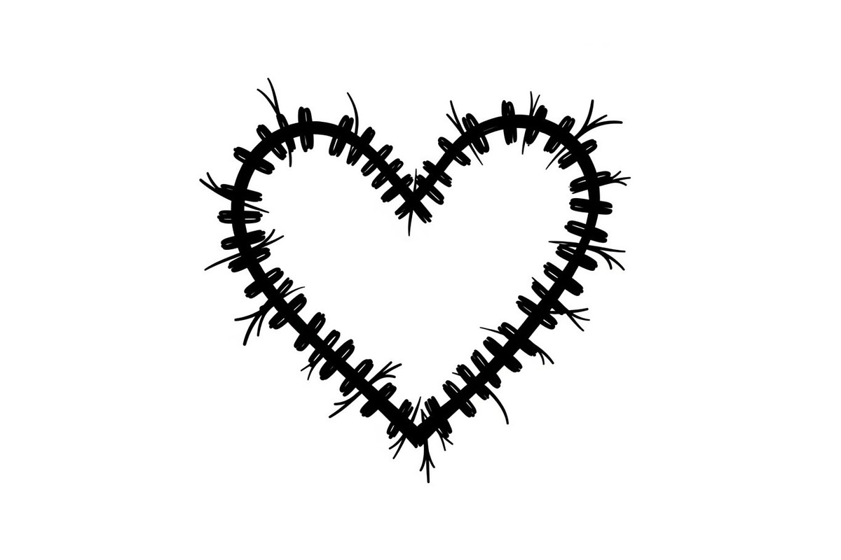 Stitched Heart Silhouette Vector Bun, an Illustration by Designs_River (Photo 28 of 41)