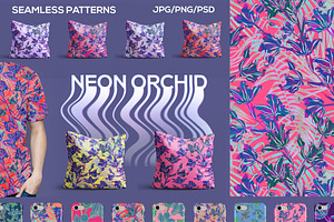 NEON ORCHID Seamless Patterns